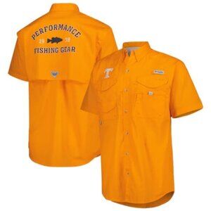 NWT Columbia Men's Orange Tennessee Bonehead Button Up Shirt Size Medium